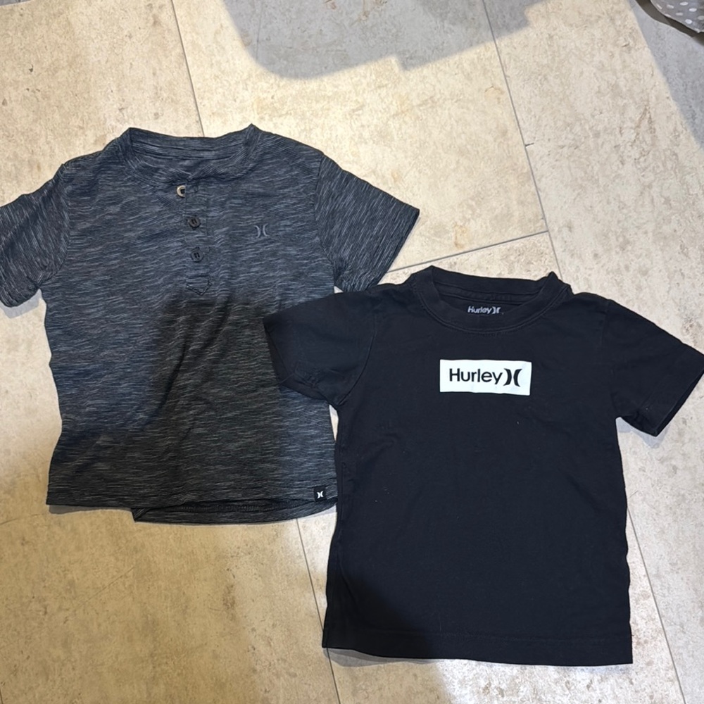 Hurley boys 3T Black and Gray T-Shirts Set